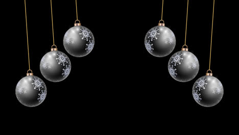 Christmas-ball-hanging-animation,-Christmas-tree-decoration-Ornament-with-alpha-channel